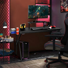 Load image into Gallery viewer, PC Table Workstation with Cup Holder and Headphone Hook