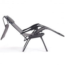 Load image into Gallery viewer, Folding Recliner Lounge Chair with Shade Canopy Cup Holder-Gray