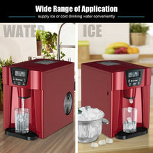 Load image into Gallery viewer, 2-In-1 Ice Maker Water Dispenser 36lbs/24H LCD Display-Red