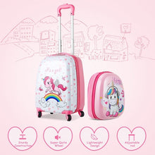 Load image into Gallery viewer, 2 Pcs Kids Luggage Set 12" Backpack and 16" Kid Carry on Suitcase with Wheels