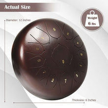 Load image into Gallery viewer, Steel Tongue Handpan Drum 13 Notes 12�-Coffee