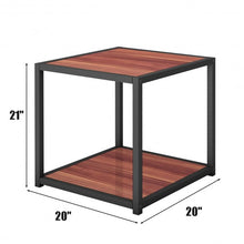 Load image into Gallery viewer, 20" Metal Square Side Table Coffee Stand Bottom with 2-Tier Shelf