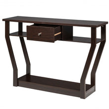 Load image into Gallery viewer, Modern Sofa Accent Table with Drawer-Brown