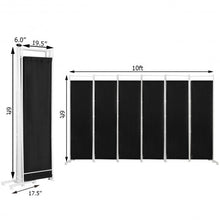 Load image into Gallery viewer, 6-Panel Room Divider Folding Privacy Screen -Black