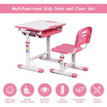 Load image into Gallery viewer, Height Adjustable Children�s Desk Chair Set -Pink