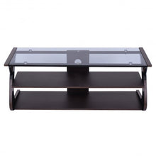 Load image into Gallery viewer, 3-Tier Tempered Glass Top Media Console TV Stand