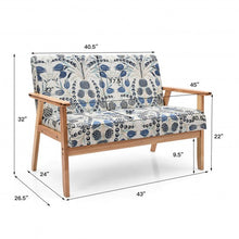 Load image into Gallery viewer, Modern Fabric Loveseat Sofa Couch Upholstered 2-Seat Armchair-Dark Blue