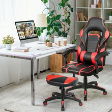 Load image into Gallery viewer, Multi-Use Footrest Swivel Height Adjustable Gaming Ottoman Footstool Chair-Red