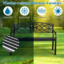 Load image into Gallery viewer, Patio Park Yard Outdoor Furniture Steel Bench