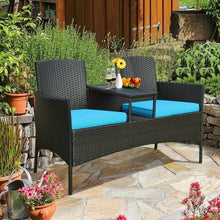 Load image into Gallery viewer, Patio Rattan Conversation Set -Green