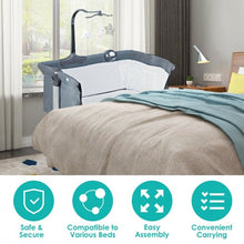 Load image into Gallery viewer, Height Adjustable Baby Side Crib with Music Box & Toys-Dark Gray