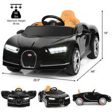 Load image into Gallery viewer, 12V Licensed Bugatti Chiron Kids Ride on Car with Storage Box and MP3-Black
