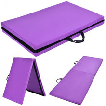 Load image into Gallery viewer, 6� x 24" x 1.5'' Thick Two Folding Panel Gymnastics Mat-Purple