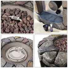 Load image into Gallery viewer, 28" Propane Gas Fire Pit with Lava Rocks and Protective Cover