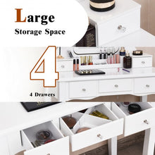 Load image into Gallery viewer, Dimmable Bulbs Touch Switch Vanity Dressing Table Set with Removable Box-White