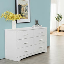 Load image into Gallery viewer, 6 Drawer Double Dresser Chest of Drawers Storage Cabinet Organizer-White
