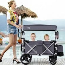 Load image into Gallery viewer, 2 Passenger Push Pull Stroller with Adjustable Handle Bar