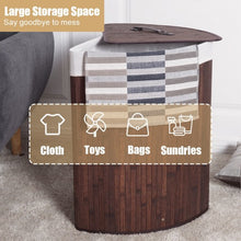 Load image into Gallery viewer, Corner Bamboo Hamper Laundry Basket-Brown