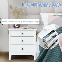 Load image into Gallery viewer, Nightstand Beside End Side Table Organizer with 3 Drawers-White