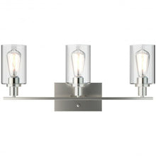 Load image into Gallery viewer, 3-Light Modern Bathroom Wall Sconce with Clear Glass Shade-Silver