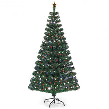 Load image into Gallery viewer, 5'/6'7' LED Fiber Optic Artificial Christmas Tree w/ Top Star-5'