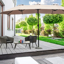 Load image into Gallery viewer, 15' Twin Patio Umbrella Double-Sided Outdoor Market Umbrella without Base-Beige