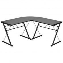 Load image into Gallery viewer, 59" L-Shaped Corner Desk Computer Table for Home Office Study Workstation-Black