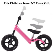 Load image into Gallery viewer, 12" Balance Kids No-Pedal Learning Bicycle Black/Pink-Pink