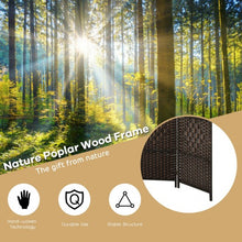 Load image into Gallery viewer, 6.5Ft 6-Panel Weave Folding Fiber Room Divider Screen-Brown