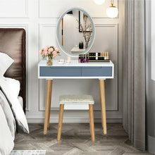 Load image into Gallery viewer, Touch Screen Vanity Makeup Table Stool Set -Gray