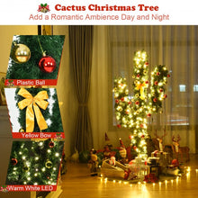 Load image into Gallery viewer, 6' Artificial Cactus Christmas Tree with LED Lights