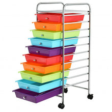 Load image into Gallery viewer, 10 Drawer Rolling Storage Cart Organizer-Multicolor