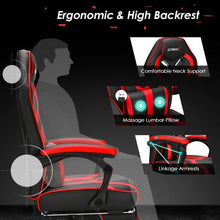 Load image into Gallery viewer, Computer Massage Gaming Recliner Chair with Footrest-Red