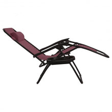 Load image into Gallery viewer, 2 pcs Folding Lounge Chair with Zero Gravity-Wine
