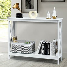 Load image into Gallery viewer, 2-Tier Console X-Design Sofa Side Accent Table-White