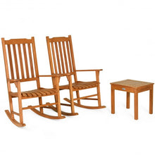 Load image into Gallery viewer, 3 pcs Eucalyptus Rocking Chair Set with Coffee Table