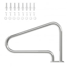 Load image into Gallery viewer, 2 Pcs Stainless Steel Hand Rail Set with Quick Mount Base for Swimming Pool in Summer