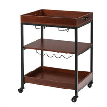 Load image into Gallery viewer, 3 Tier Trolley Cart Kitchen Island Serving Bar Cart
