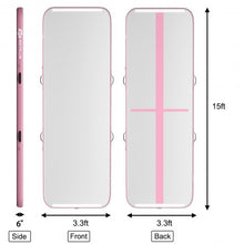 Load image into Gallery viewer, 15FT Air Track Inflatable Gymnastics Tumbling Mat -Pink