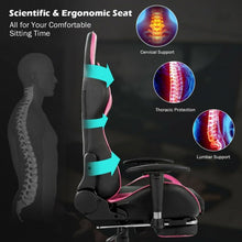 Load image into Gallery viewer, Massage Gaming Chair with Footrest-Pink