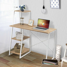 Load image into Gallery viewer, Computer Desk with Shelves Study Writing Desk Workstation Bookshelf-Natural