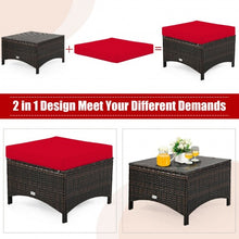 Load image into Gallery viewer, 5PCS Patio Rattan Sofa Set with Cushion and Ottoman