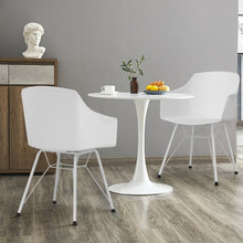 Load image into Gallery viewer, Set of 2 Metal Frame Modern Molded Shell Plastic Dining Chair-White