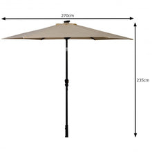 Load image into Gallery viewer, 9FT Patio Solar Umbrella LED Patio Market Steel Tilt W/ Crank Outdoor New-beige