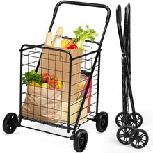 Load image into Gallery viewer, Portable Folding Shopping Cart Utility for Grocery Laundry-Black