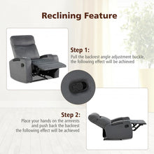 Load image into Gallery viewer, Recliner Chair Single Sofa Lounger with Arm Storage and Cup Holder for Living Room-Gray