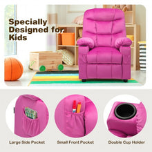 Load image into Gallery viewer, Adjustable Lounge Chair with Footrest and Side Pockets for Children-Pink
