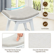 Load image into Gallery viewer, Modern Dressing Makeup Stool with Concave Seat Rubberwood Legs-White