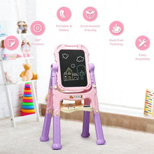 Load image into Gallery viewer, Height Adjustable Kids Art Easel Magnetic Double Sided Board-Pink