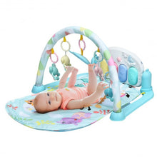 Load image into Gallery viewer, 3 in 1 Fitness Music and Lights Baby Gym Play Mat-Blue